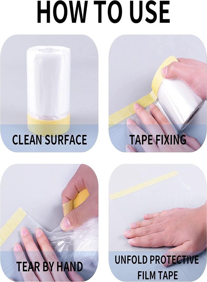 Homdum غطاء حماية الطلاء من هومدوم مع شريط لاصق بطول (1800 مم × 20 متر) - Image 2